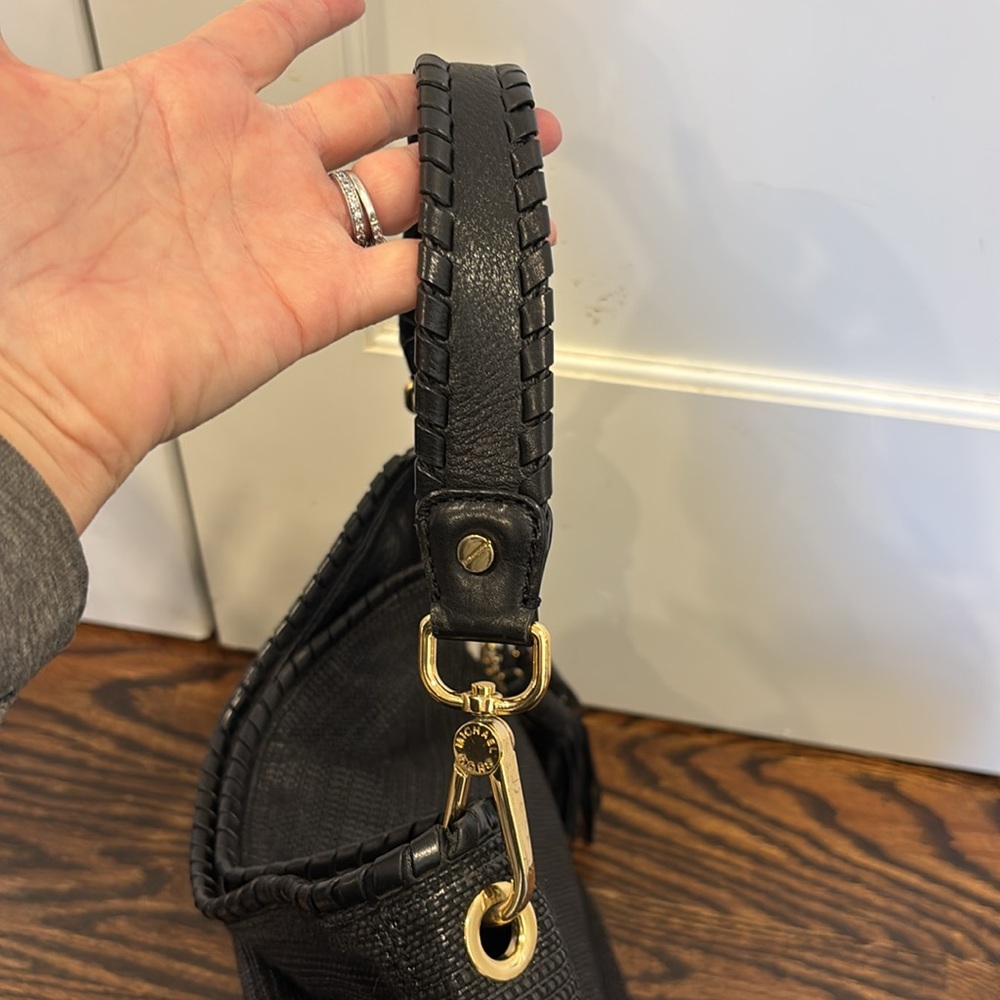 Michael Kors Black Hobo Bag with Gold Hardware and Tassel - Picture 5 of 7